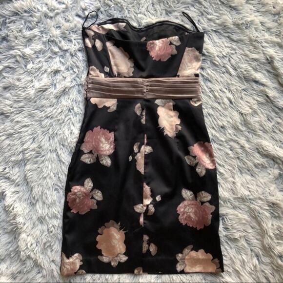 H&M Strapless Black Formal Floral Cocktail Dress - Picture 5 of 7